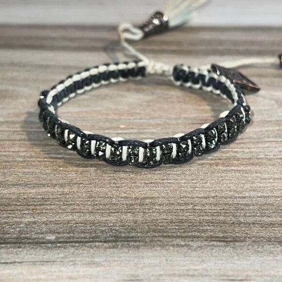 ROSE GONZALES WOVEN BRACELET Tasseled Ends Signed - Picture 1 of 6